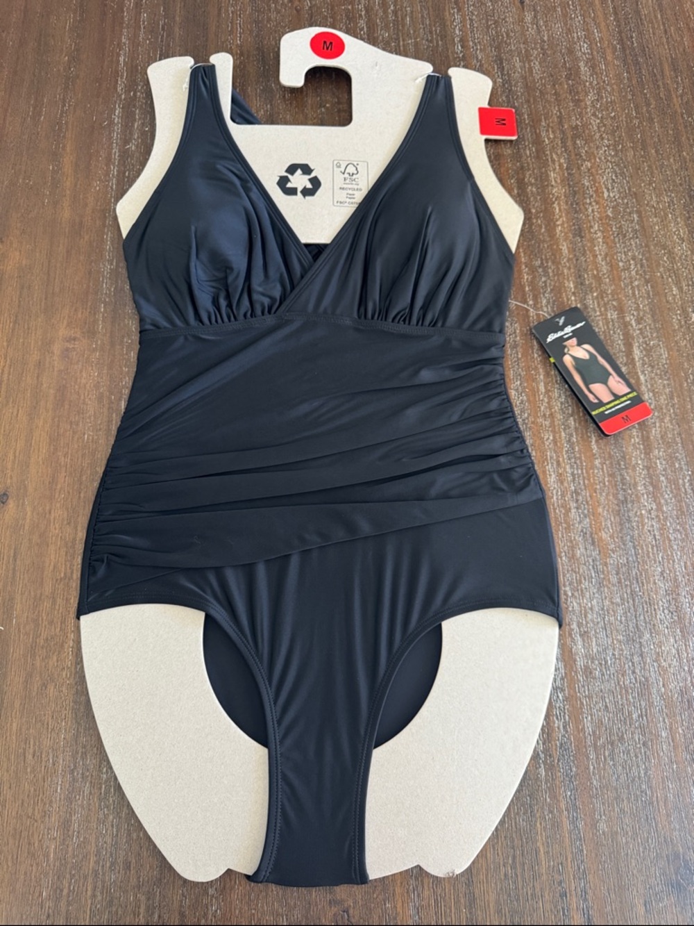Eddie Bauer Womens Midweight Ruched Shaping One Piece Swimsuit